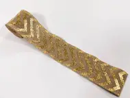 Bandă iută natur cu model auriu - 6x200 cm