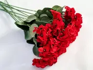 Buchet flori artificiale roşii, 5 fire, 60 cm înălţime