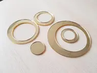 Set 25 stickere cercuri, decoraţiune perete din oglindă aurie