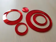 Set 25 stickere cercuri, decoraţiune perete din oglindă roşie