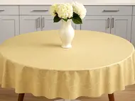Faţă de masă impermeabilă, d-c-fix Esta, bej cu un discret imprimeu geometric, rotundă, 160 cm diametru