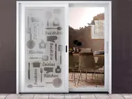 Folie sablare Kitchen, Folina, pentru uşă din sticlă la bucătărie, rolă de 100x210 cm