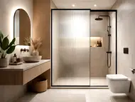 Folie geam autoadezivă pentru cabină duș – efect sticlă canelată embosată, 75x200 cm