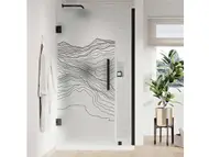 Folie geam cabină duș, Folina, sablare cu model topografie montană, rolă de 100x210 cm