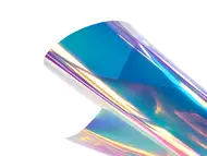 Folie geam iridiscenta Rainbow Blue, efect oglinda multicolor, 137  cm lățime, vanzare la metru