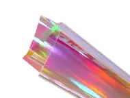 Folie geam iridiscenta Rainbow Red – efect oglinda multicolor, 137 cm lățime, vanzare la metru