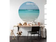 Fototapet rotund Lagoon, Komar, peisaj marin, autoadeziv, 125 cm diametru