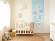 Fototapet cameră copii cu Winnie the Pooh, Komar, Piglet and Stars, albastru, 100x280 cm