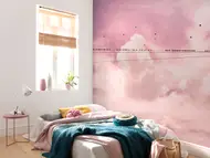 Fotototapet dormitor Cloud Wire, Komar, roz, 400x250 cm