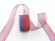 Panglică organza roşu în degrade, 4 cm x 10 metri, pentru aranjamente, ambalare cadouri, handmade şi artizanat