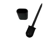 Perie toaletă din silicon negru – cap flexibil, igienică, cu suport ce poate fi fixat perete