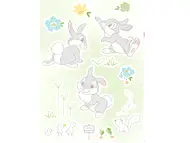 Stickere Iepuraşul Bocănilă în grădină, Komar, planşă de 50x70 cm