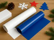 Set 2 role autocolant alb si albastru , 50x100 cm | Decor Crăciun și ambalare cadouri