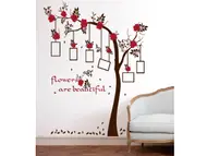 Sticker Copac cu flori roşii, Folina, decor galerie foto