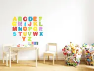 Sticker Alfabet, Folina, pentru copii, multicolor, planșă mare de 100 cm lungime, racletă de aplicare inclusă 