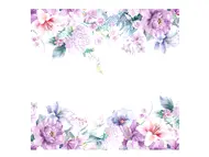 Stickere flori lila, Folina KSR37, 2 borduri decorative