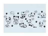 Sticker grafic Pisici, Folina, autoadeziv, negru