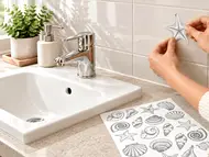 Set 20 stickere pentru mascarea găurilor din faianță, scoici gri