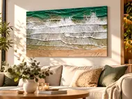 Tablou canvas cu peisaj plajă, Komar Day at the beach, 60x90 cm