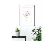 Tablou floral Magnolia Blossom, Komar Art Poster, în rama albă, 40x50 cm