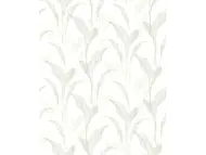 Tapet alb cu frunze gri, cu sclipici argintiu, Erismann Elle decoration 1020731
