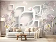 Fototapet 3D flori pastel, suport vlies, 368x254cm