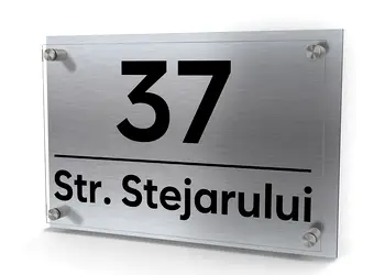 1. Placuta din doua bucati dibond plexiglass adresa si numare simulare 1