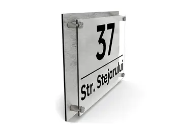 1. Placuta din doua bucati dibond plexiglass adresa si numare simulare 1