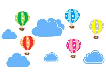 sticker baloane printre nori