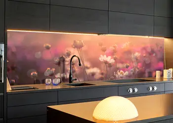 Autocolant bucatarie camp de flori cosmos 1