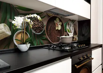 Autocolant bucatarie model cafea frunze 3