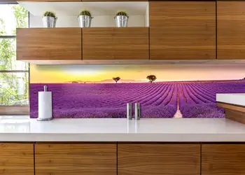 Autocolant bucatarie model peisaj floral mov 6