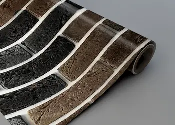 Autocolant caramida gri maro pentru perete m1