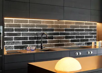 Autocolant caramida gri maro pentru perete m1