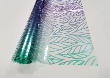 Autocolant decorativ model frunze verzi mov v1