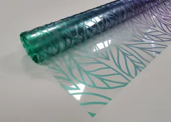 Autocolant decorativ model frunze verzi mov v1