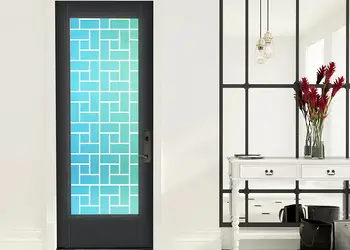 Autocolant decorativ model geometric albastru verde x1