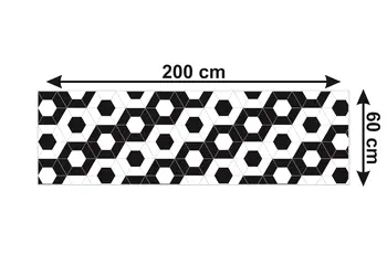 Autocolant faianta bucatarie hexagon negru