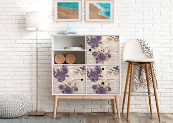 Autocolant mobila model ziare cu flori v1 1