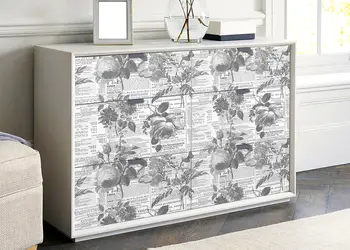 Autocolant mobila model ziare cu flori v3 1