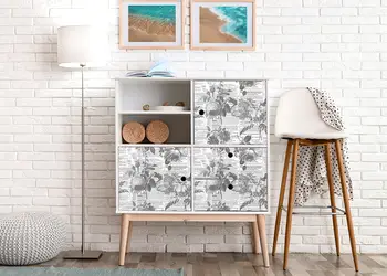 Autocolant mobila model ziare cu flori v3 1