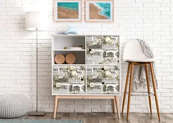 Autocolant mobila model ziare cu flori v8 1