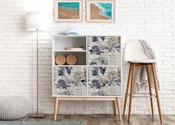 Autocolant mobila model ziare cu flori v9 1