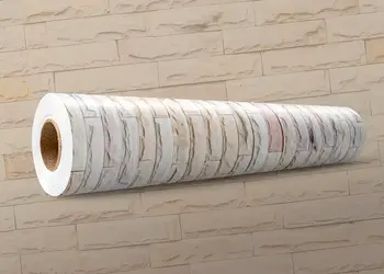 Autocolant perete model piatra alba 3