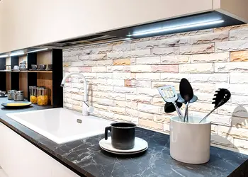 Autocolant perete model piatra alba 3