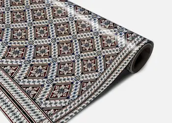 Autocolant podea model azulejos romb brun rola 0