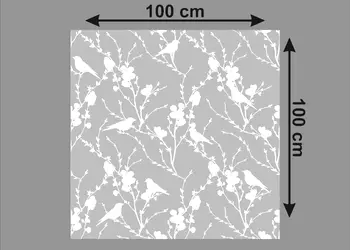 folie sablare model crengi si pasari veneciano alb