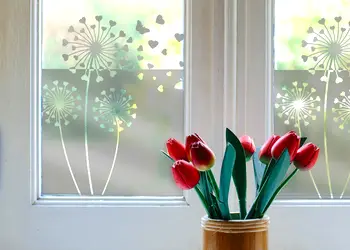 Autocolant sablare model decupat cu papadii x0