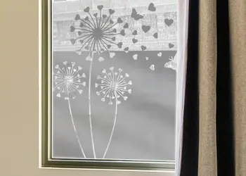 Autocolant sablare model decupat cu papadii x0