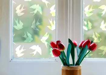 Autocolant sablare model pasari decupat x2